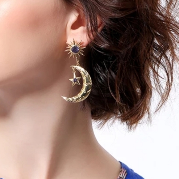 Star, Sun and Moon Earrings Star Earrings Celestia - Picture 4 of 5